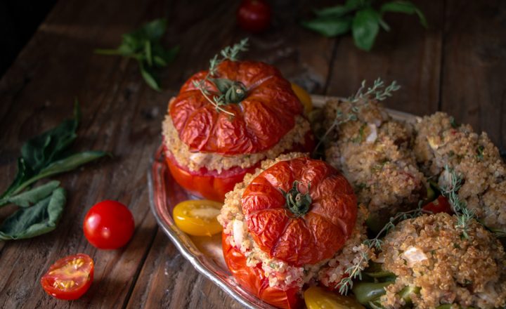 Légumes farcis végétariens au quinoa, recette vegan et sans gluten