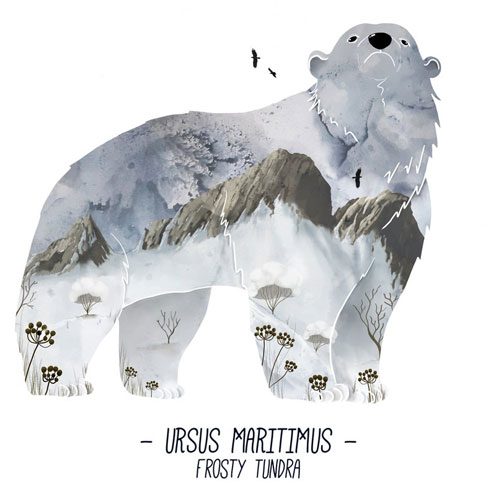 Affiche illustration ours polaire "Frosty Tundra"